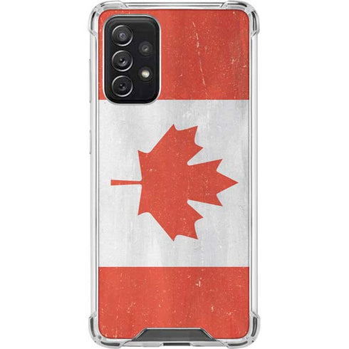 Canada Flag Distressed Galaxy A72 5G Clear Case